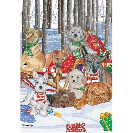 Pipsqueak Productions Pipsqueak Productions C516 Mix Dog Holiday Boxed Cards C516